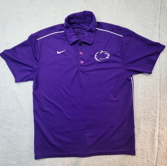 Nike Other - Nike Dri-Fit Purple/White Polo With Embroidered Logo Mens Size Medium